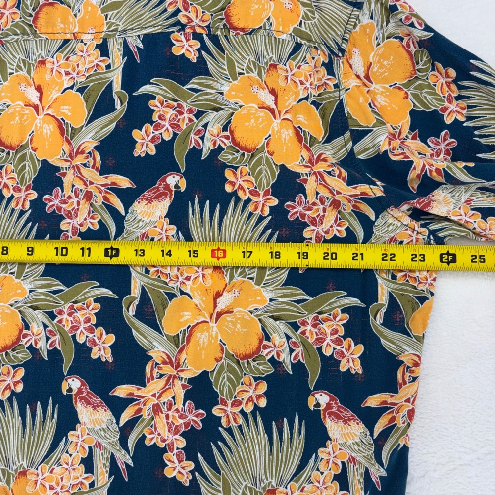 Margaritaville Mens XL Rayon Tropical Parrot Hibiscus Floral Button Down Shirt - Picture 11 of 12